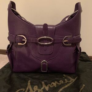 Ashneil eggplant color leather hobo